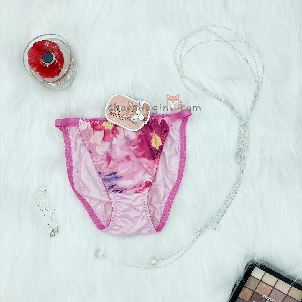 Quần lót dệt kim dây hông phối voan hoa dễ thương size M - QLDK0084