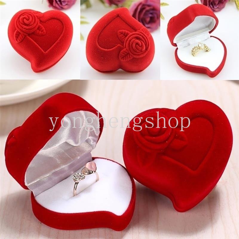 Hộp Đựng Nhẫn Cưới Hình Chữ Nhật Bằng Nhung Sang Trọng