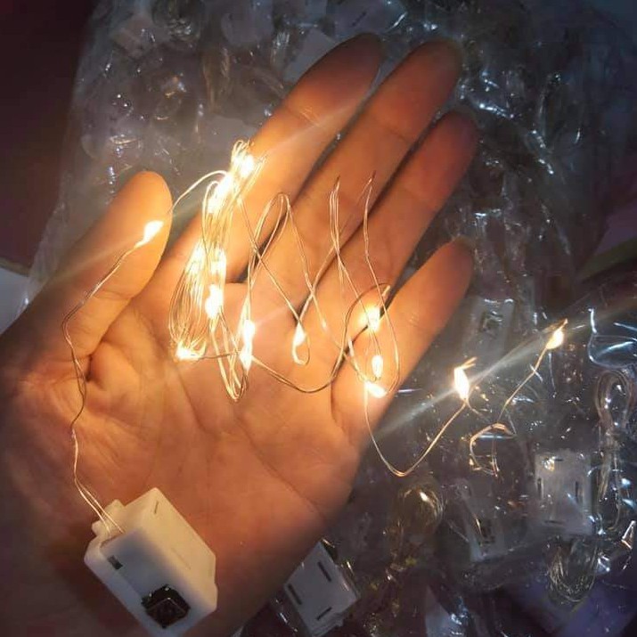 10 cái đèn led đom đóm đèn led trang trí đèn fairylight fairy light màu vàng dài 2m