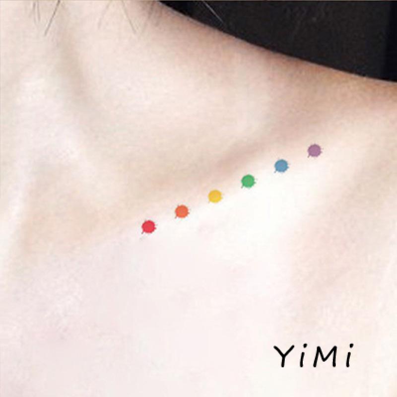【Siêu rẻ】Dễ thương mặt cười cầu vồng dòng dán hình xăm không thấm nước