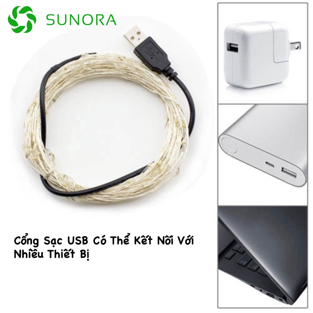 Dây Đèn Đom Đóm Led Trang Trí Phòng Ngủ Fairy Light dùng PIN USB