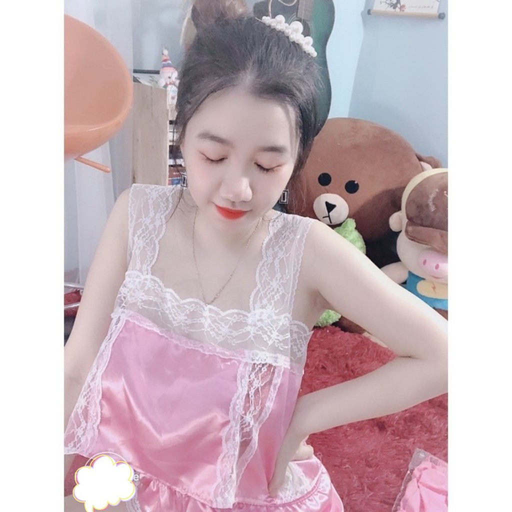 Đồ ngủ sexxy/ đồ ngủ phối ren cực xinh, free size dưới 60kg | BigBuy360 - bigbuy360.vn