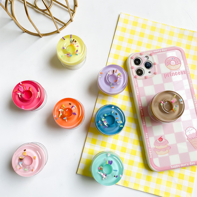 Giá Đỡ Điện Thoại Hình Bánh Donut Nhiều Màu Dễ Thương