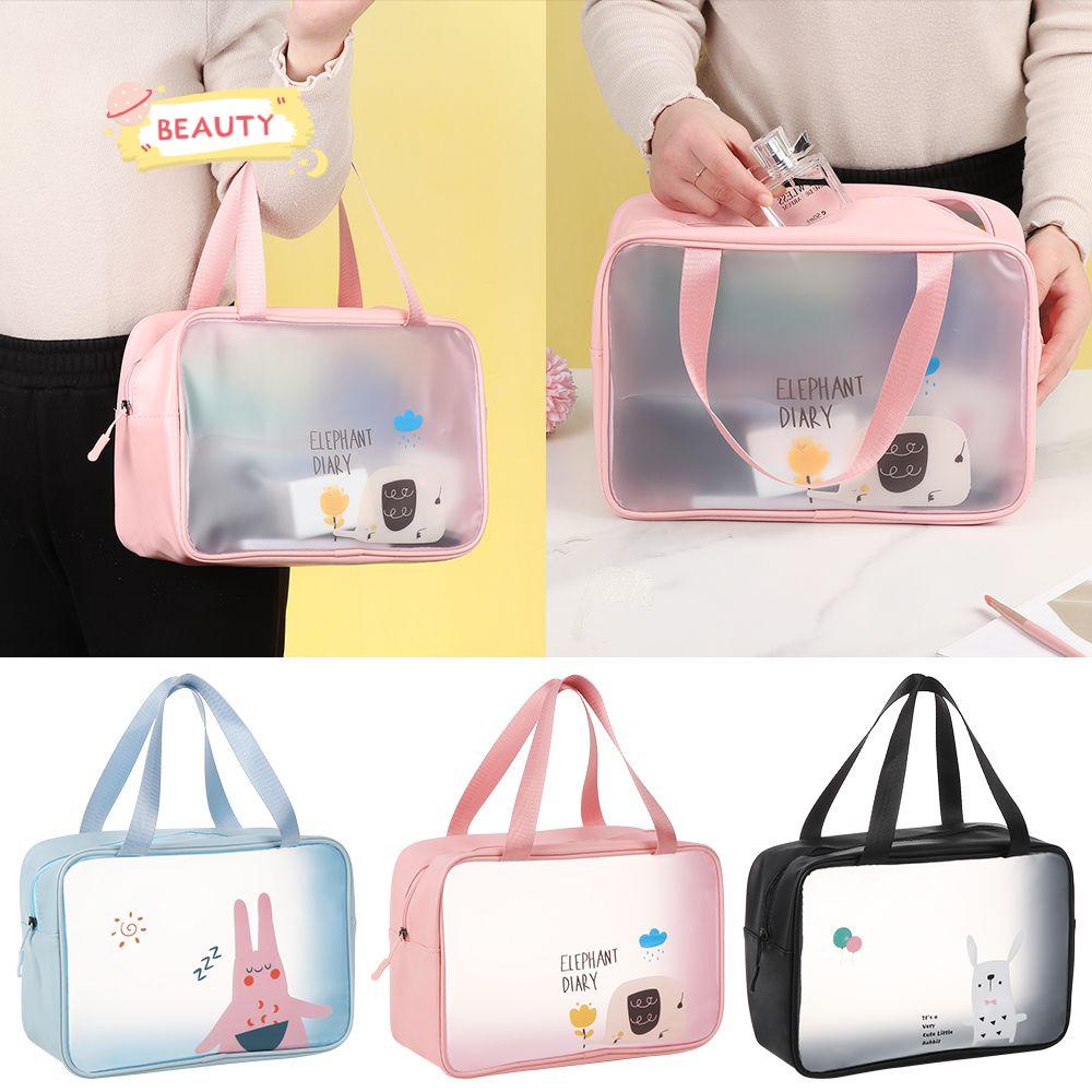 Túi Đựng Đồ Trang Điểm Nữ Chất Liệu Da PU Mềm Trong Suốt Chống Thấm Nước