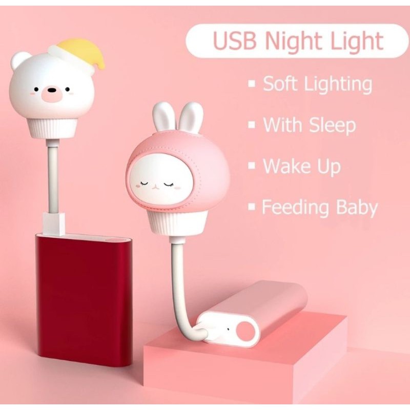 • HCM •Đèn Ngủ LED USB Cho Bé Nhân Vật Hoạt Hình Dễ Thương Điều Khiển Từ Xa