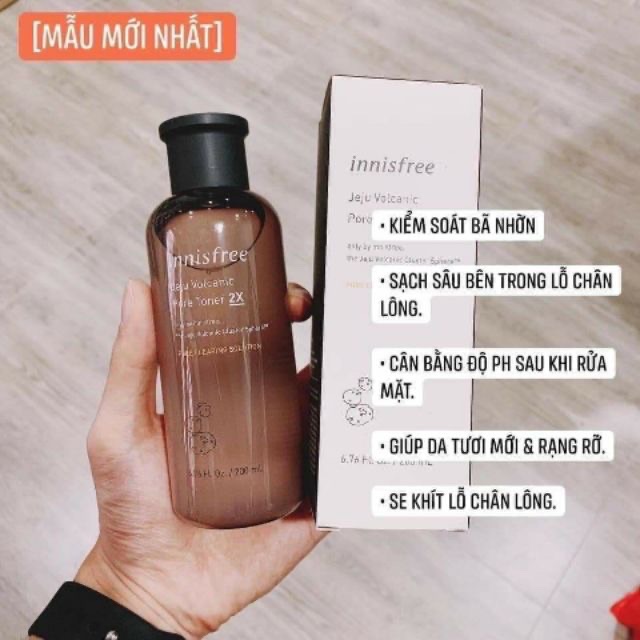 Nước Hoa Hồng Tro Núi Lửa Innisfree Jeju Volcanic Pore Toner 2X 200ml