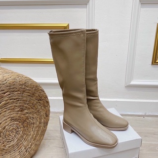 Boots gối da mềm gót 4p - Bunny Shoes (K322)
