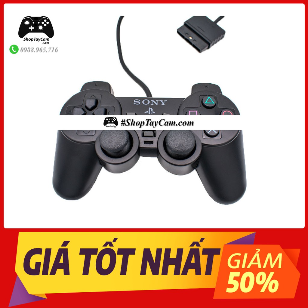 Tay Cầm Chơi Game Tay Cầm PS2 Có Dây Tay PS2 + Cổng Chuyển Đổi USB Cho PC By ShopTayCam