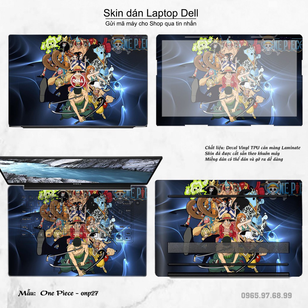 [Mã ELFLASH5 giảm 20K đơn 50K] Skin dán Laptop Dell in hình One Piece bộ 22 (inbox mã máy cho Shop)