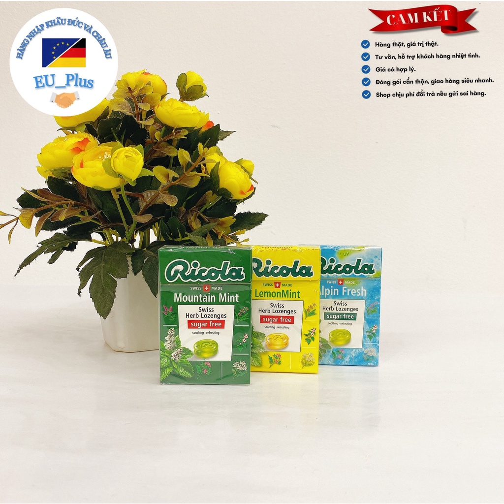 Kẹo ngậm ho thảo mộc Ricola 250g / hộp nhỏ 40g - Đức đủ vị