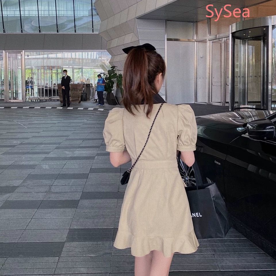 Đầm Đuôi Cá Vải Kaki Tay Ngắn Phong Cách Retro Thời Trang Mùa Hè | BigBuy360 - bigbuy360.vn