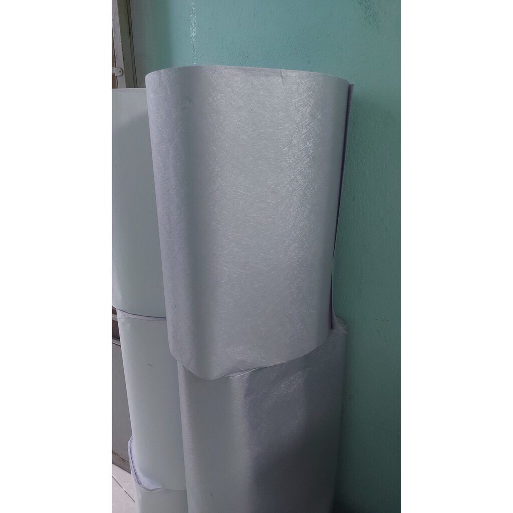 DECAL 1M PVC giấy dán tường khổ 45cm (có sẵn keo dán) nhám sợi màu bạc