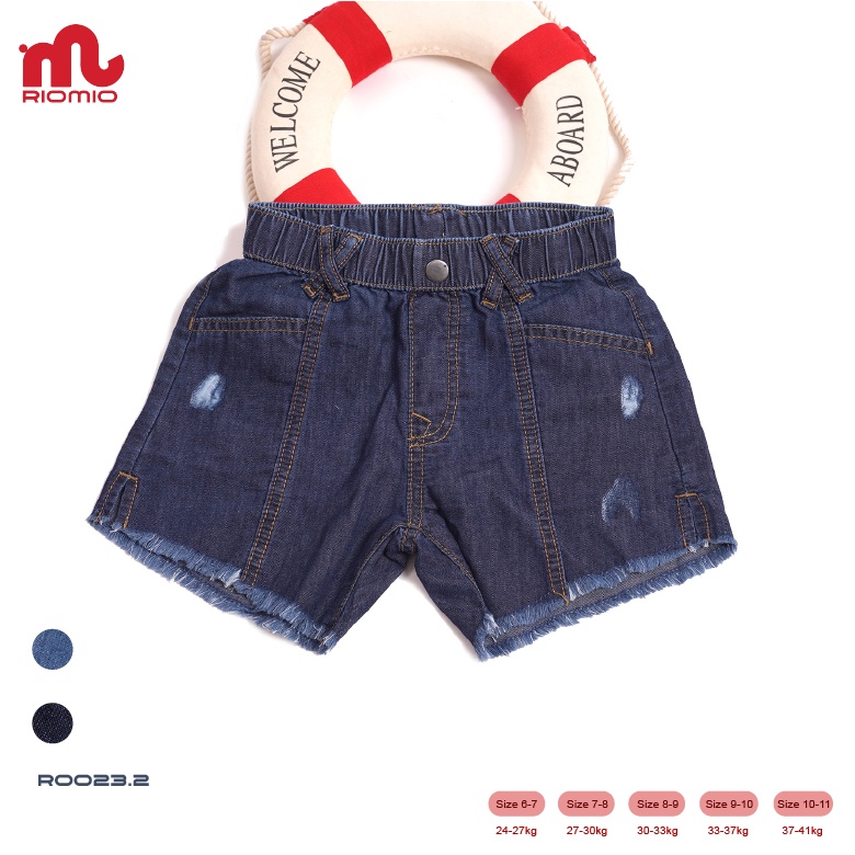 Quần short jean bé gái RIOMIO dáng chữ A chất liệu Denim Cool Max thoải mái - RO023