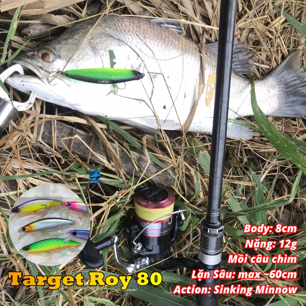 Mồi câu lure Target Roy 80 12g ,  mồi giả câu cá chẽm, măng, chéc, cháo, mú