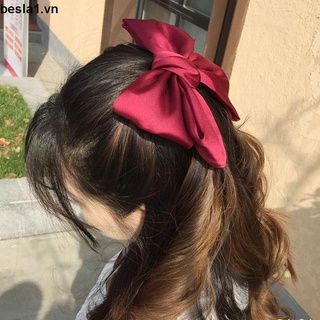 🌈besla1🌈Kẹp tóc, Cột tóc nơ lớn vải satin lụa phong cách Hàn quốc dễ thương