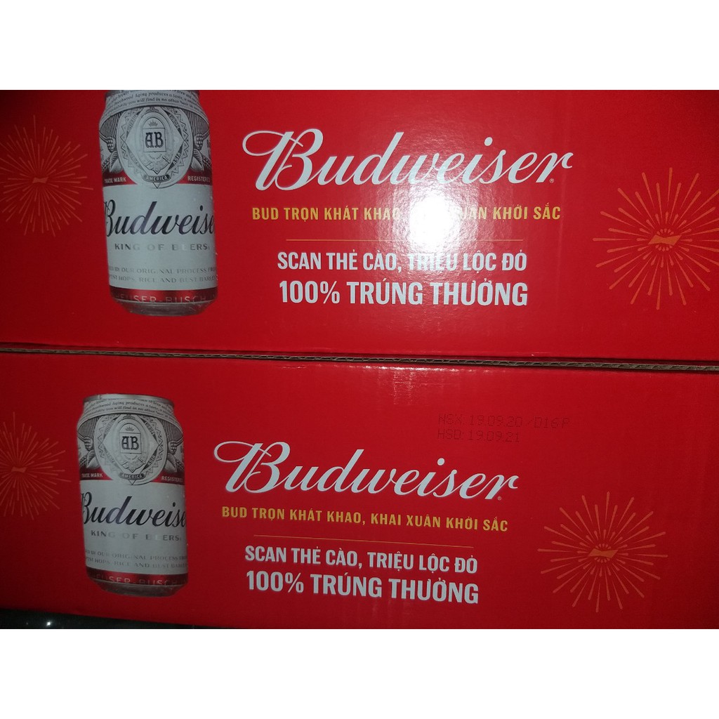 Bia Budweiser lon 330ml x 24 lon