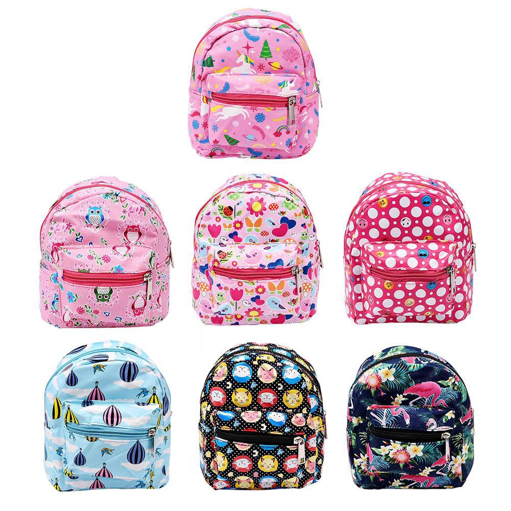 ♚Frendyest♚Fashion Children Girls Mini Backpack 3D Colorful Floral Print School Bags