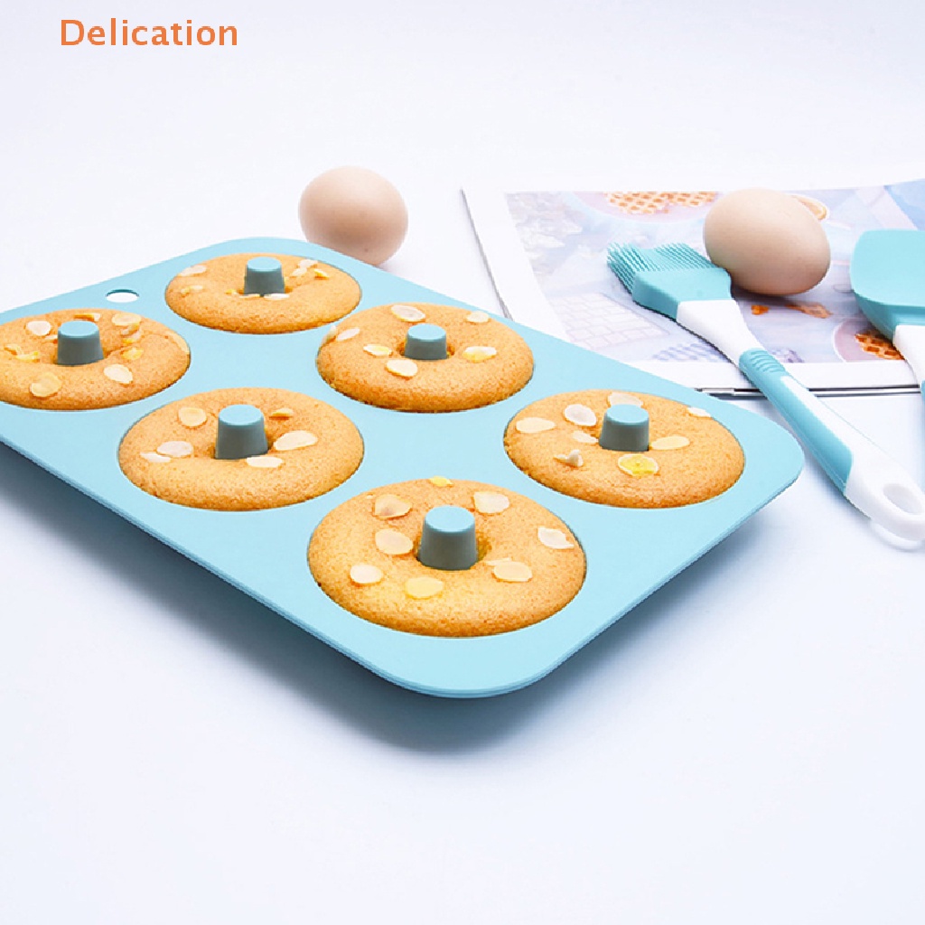 1 Khuôn Silicone Làm Bánh Donut 6 Lỗ Tiện Dụng
