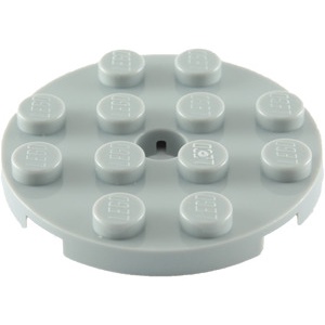 Gạch lẻ LEGO chính hãng Plate 4 x 4 Round with Hole and Snapstud (60474)