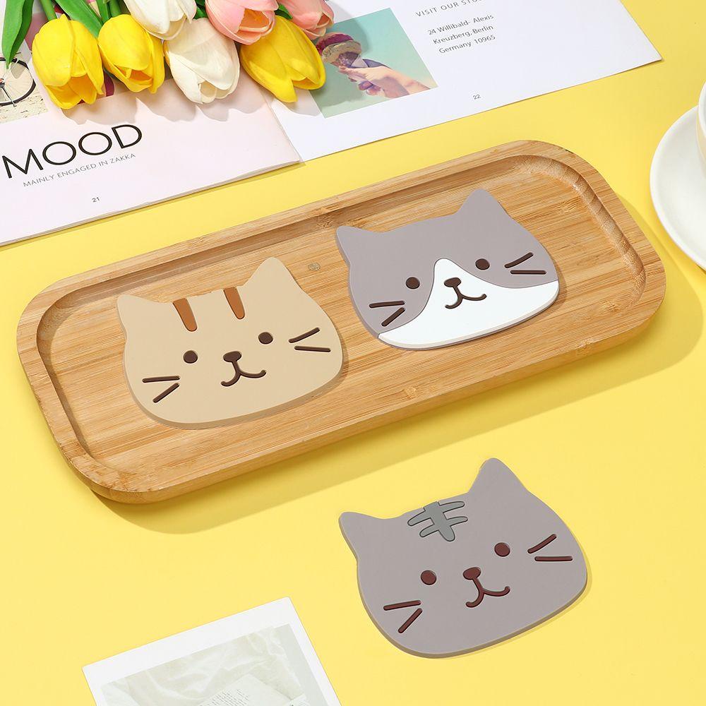 KUNHEV Đế Lót Ly Bằng Silicone Chống Trượt Chịu Nhiệt Thiết Kế Hoạt Hình Dễ Thương