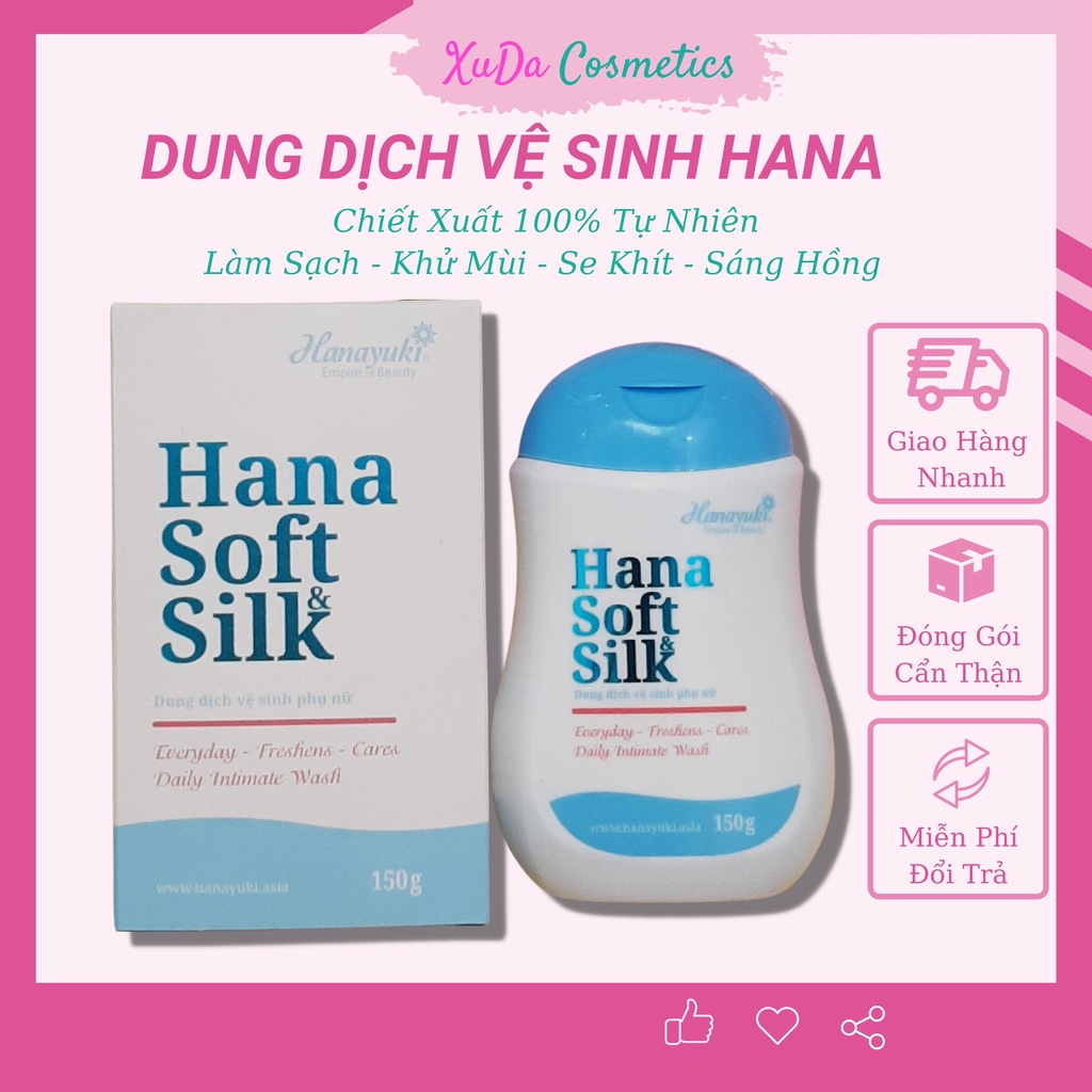 Dung Dịch Vệ Sinh Hana Soft Silk Hanayuki, Dung Tích 150ml - Dung dịch vệ sinh phụ nữ - vệ sinh nam - Cam Kết Chính Hãng