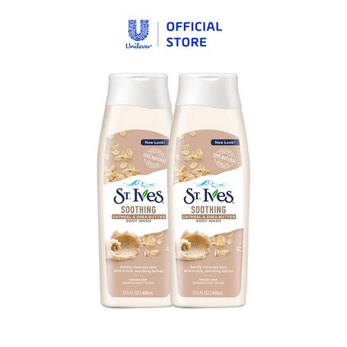 Bộ 2 Sữa tắm St.Ives Yến Mạch và Bơ (400ml x 2)