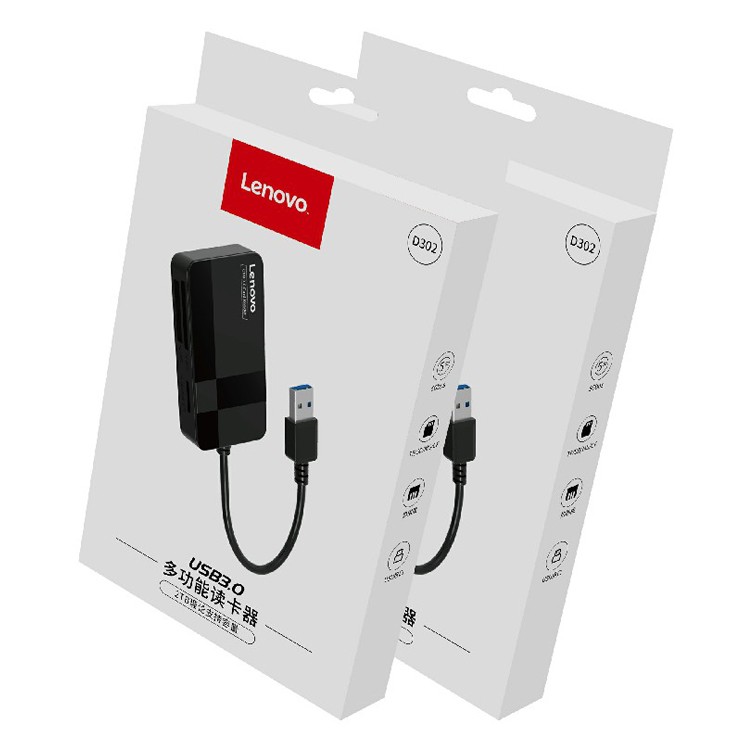 Đầu Đọc Thẻ Nhớ Đa Năng Lenovo D302 USB 3.0 ( TF/SD/CF/MicroSD)