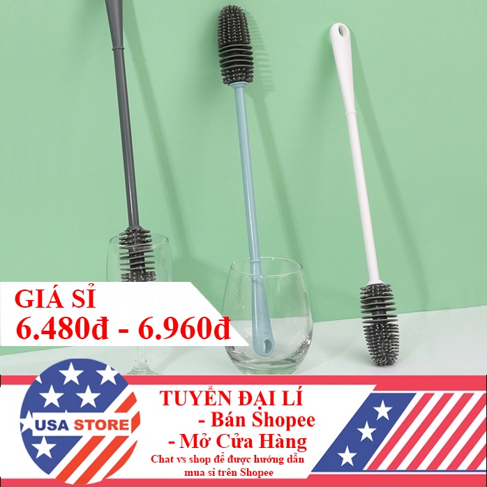 Cây Rửa Cốc Ly Đầu Silicon Siêu Sạch T95 - Dụng Cụ Cọ Rửa Bình Sữa