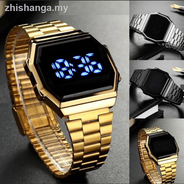 ☜◈Đồng Hồ Điện Tử Đeo Tay Casio Mặt Vuông Dây Thép Chống Nước