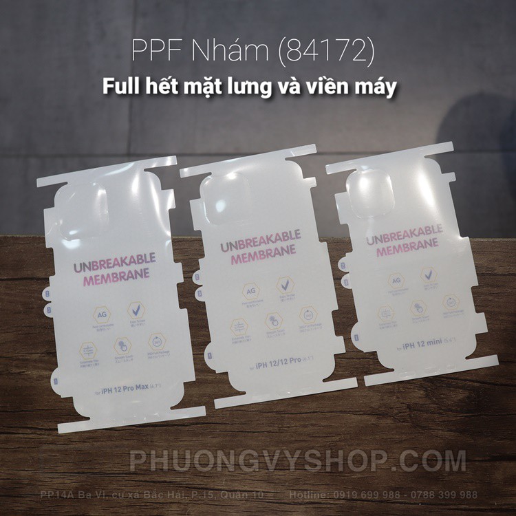 PPF mặt lưng iPhone 12 series các loại (Bám dính và dễ dán)