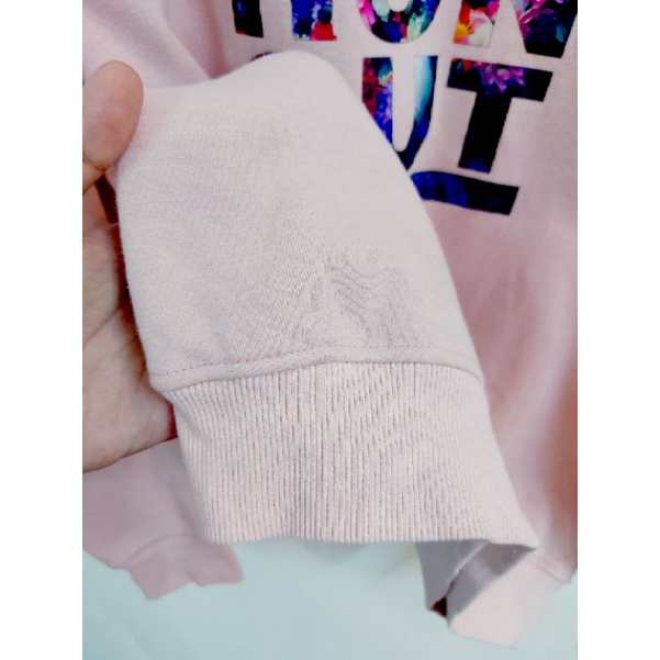 Áo nỉ lót lông 2HAND màu hồng nữ tính phong cách Hàn Quốc AN004