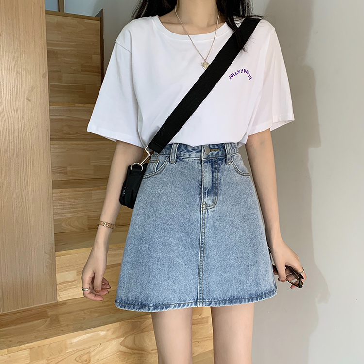 Chân váy denim chữ A xinh xắn dễ thương 33112