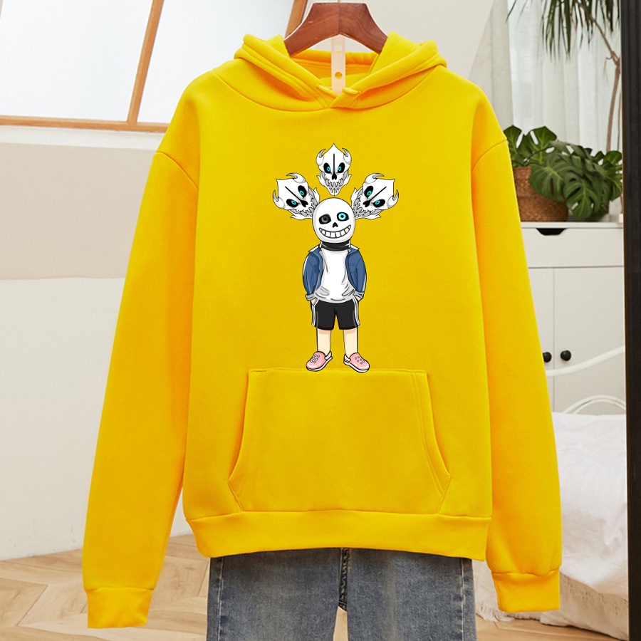 Áo hoodie Sans chất nỉ bông màu vàng cực chất cho bé trai bé gái