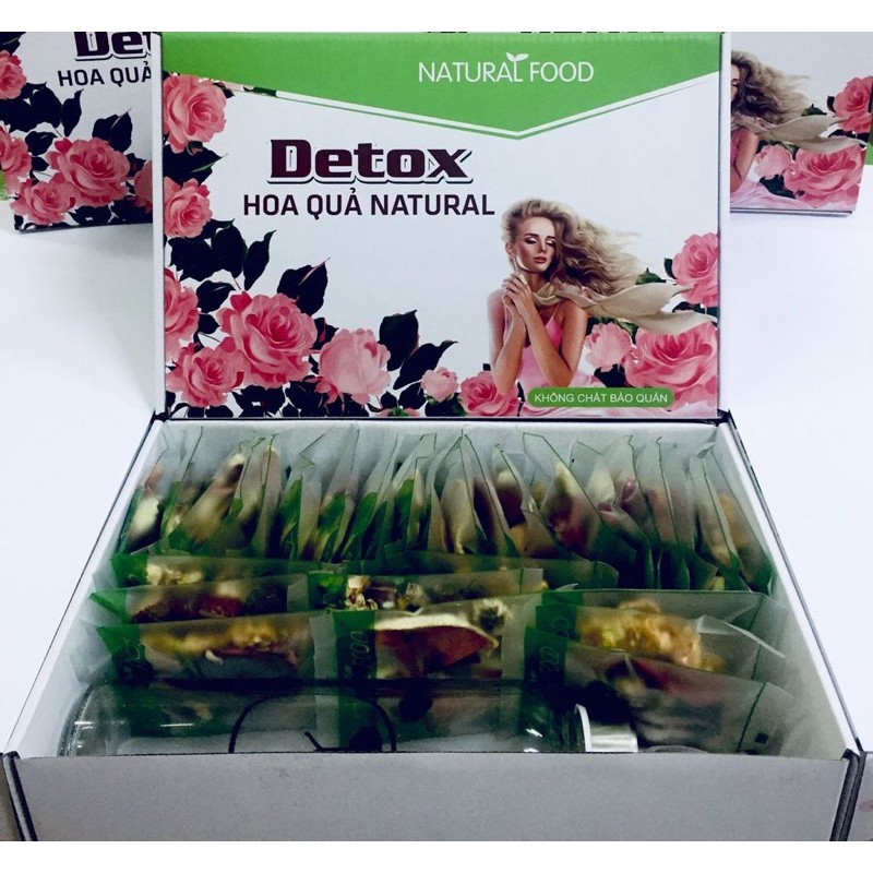 Trà detox trái cây thanh lọc cơ thể đảm bảo sức khoẻ, an toàn vệ sinh thực phẩm, tặng kèm bình thuỷ tinh