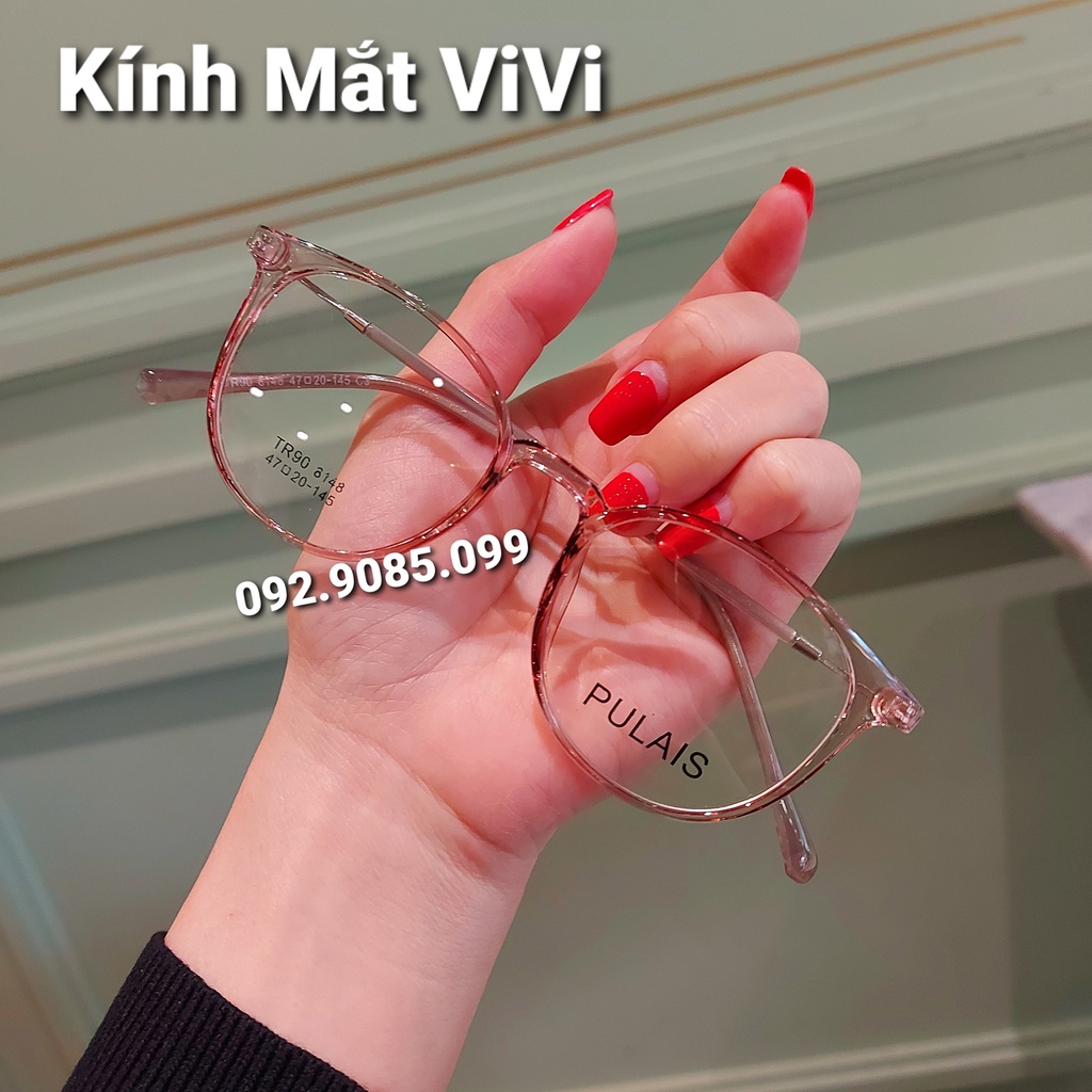 Gọng kính cận dáng tròn ( nhựa bọc hết luân từ đầu đến chân kính) - Kính thời trang( nam+ nữ) Nhận cắt : Cận - Viễn