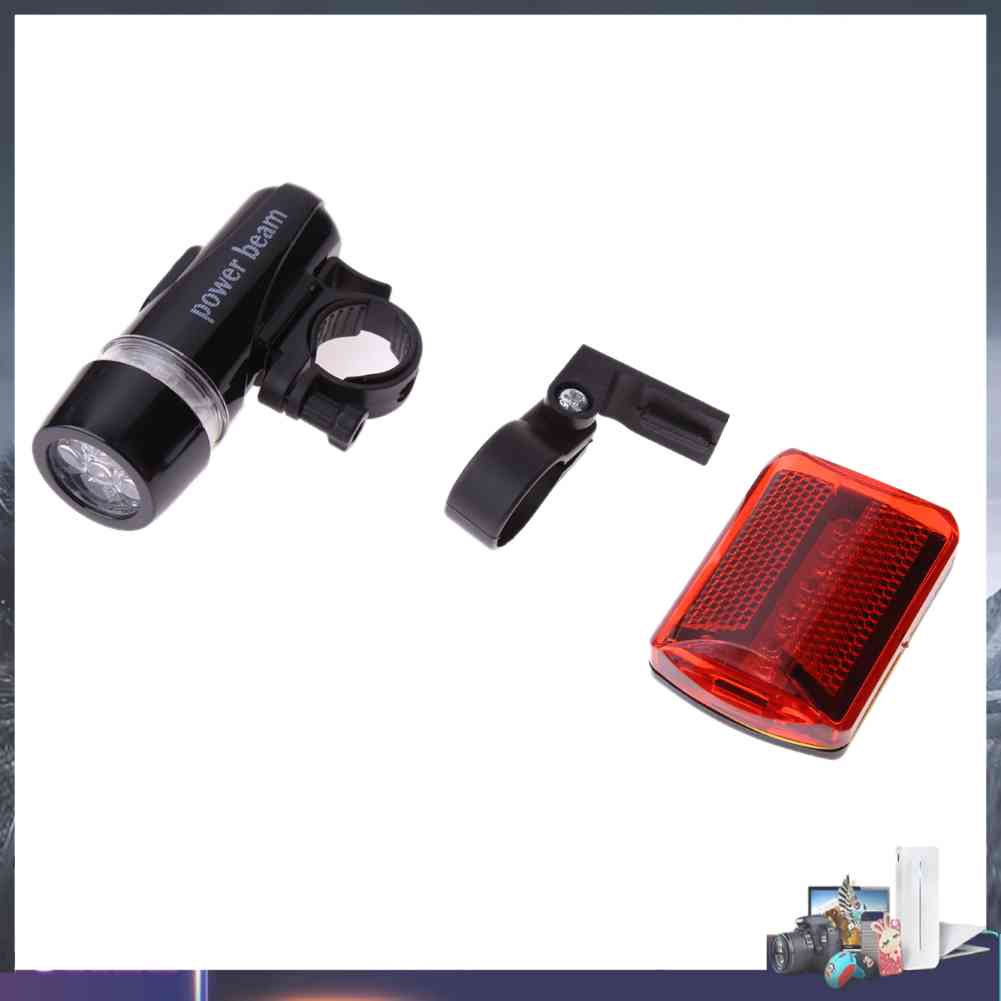 Set Đèn Pha 5LED Và Đèn Gắn Đuôi Xe Đạp 5LED Không Thấm Nước