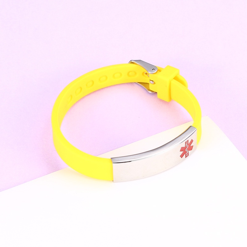 Vòng Đeo Tay Cảnh Báo Y Tế ECGIFT BR024 Bằng Thép Không Gỉ Và Silicone