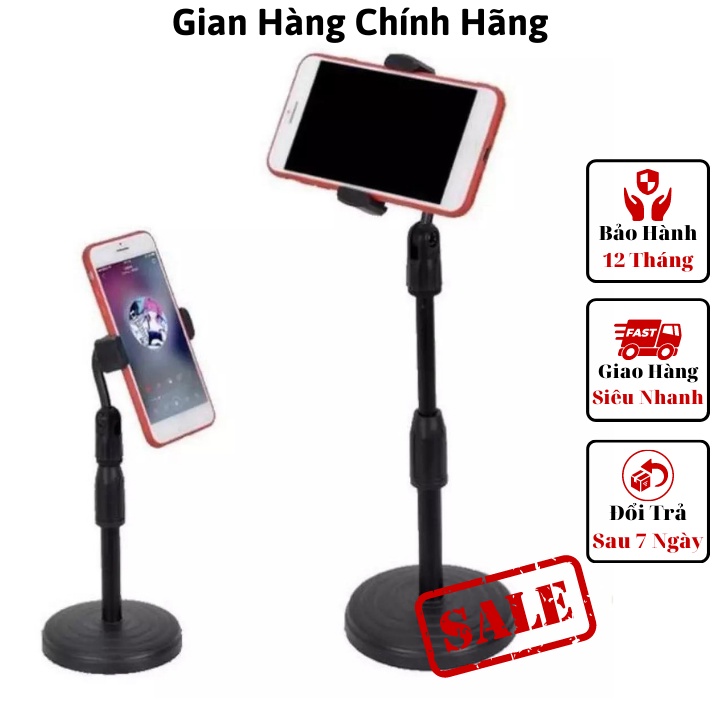 Giá đỡ điện thoại - Chân kẹp điện thoại để bàn livestream, để học, xem videos xoay 360 độ có điều chính được góc nghiêng