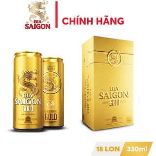 GIAO NHANH 1H Bia Sài Gòn Gold mới thùng 18 lon x 330ml lon cao
