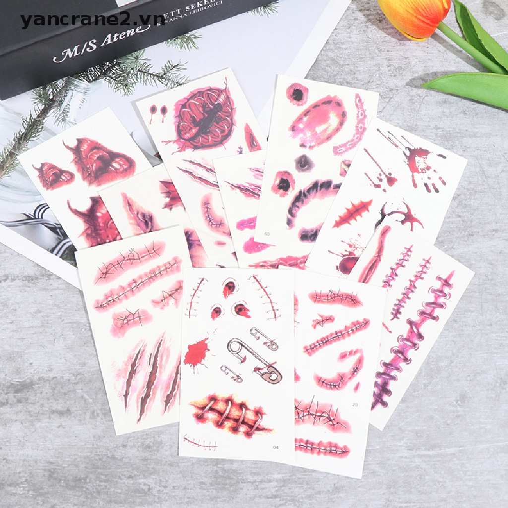 Miếng Dán Hình Xăm Vết Thương Vết Thương Máu Hóa Trang Halloween yancrane2.vn {YAN2}