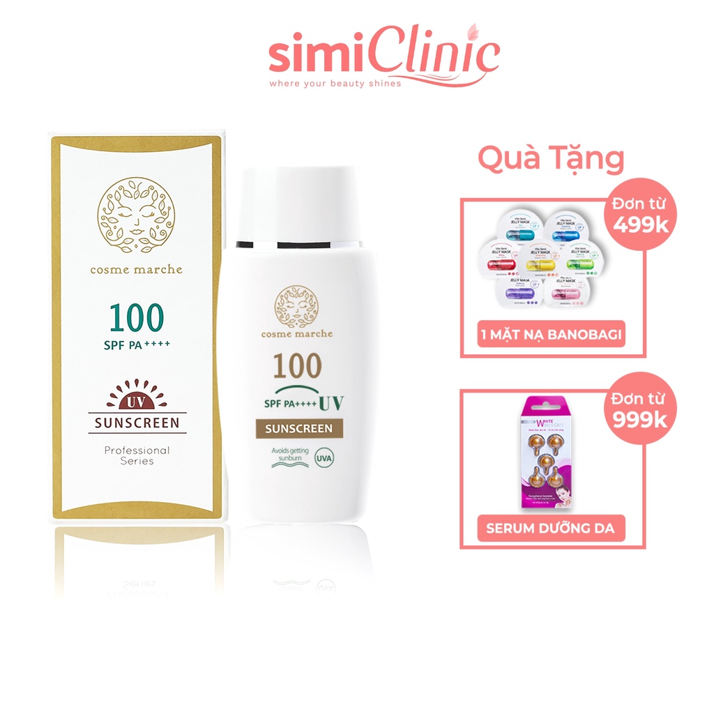 Kem chống nắng đi biển COSME MARCHE SPF 100 Nhật Bản sữa chống nắng cho da dầu mụn kcn nâng tone tông dưỡng ẩm da khô