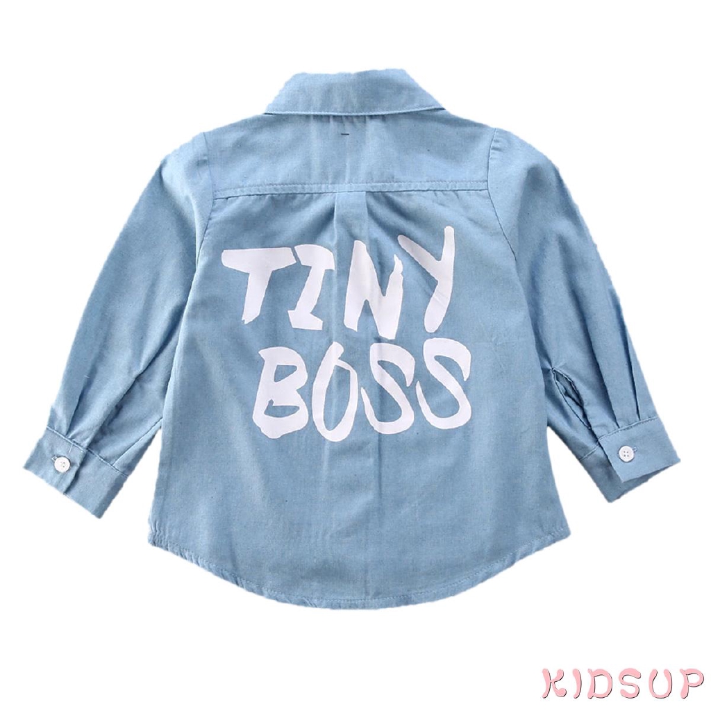 Áo Khoác Denim Tay Dài Cổ Bẻ In Họa Tiết Thời Trang Cho Bé Gái