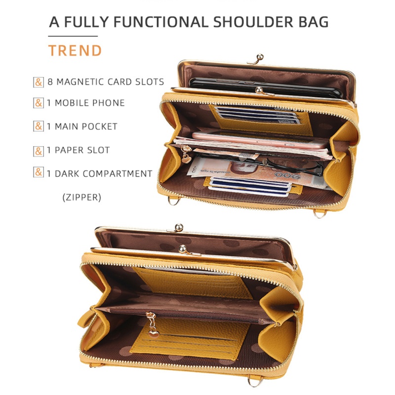 Ví Da PU Dáng Dài Có Ngăn Đựng Thẻ Tiện Dụng Cho Nữ