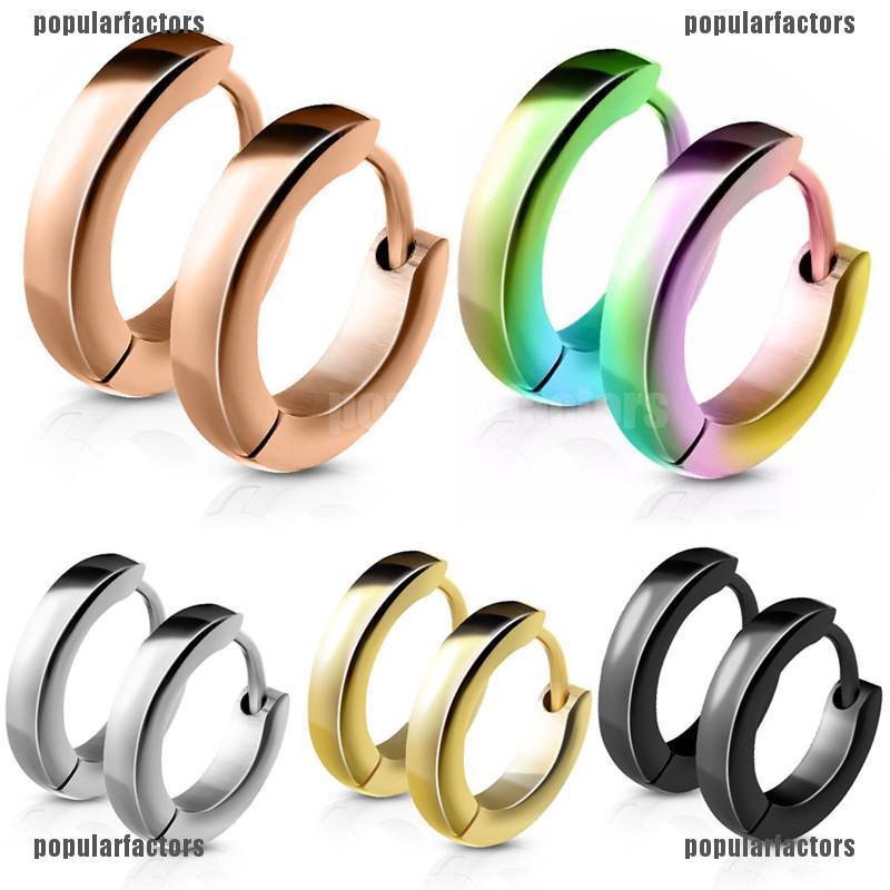 Khuyên Tai Tròn Bằng Thép Không Gỉ Thời Trang