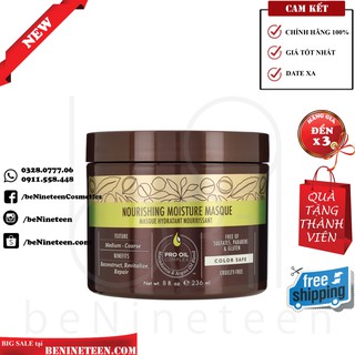 [TẶNG CHOCOLATE HERSHEY] [SALE OFF 50%] Kem Ủ Tóc Macadamia Nourishing Moisture Masque 60ml [BeNineteen]