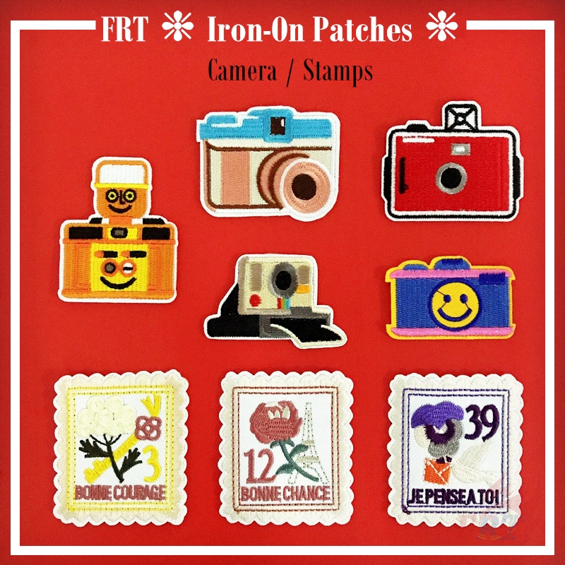 Nhập WAFACB01 giảm 10K_ Sticker ủi thêu hình máy ảnh（☸ INS - Camera & Stamps Patch ☸）