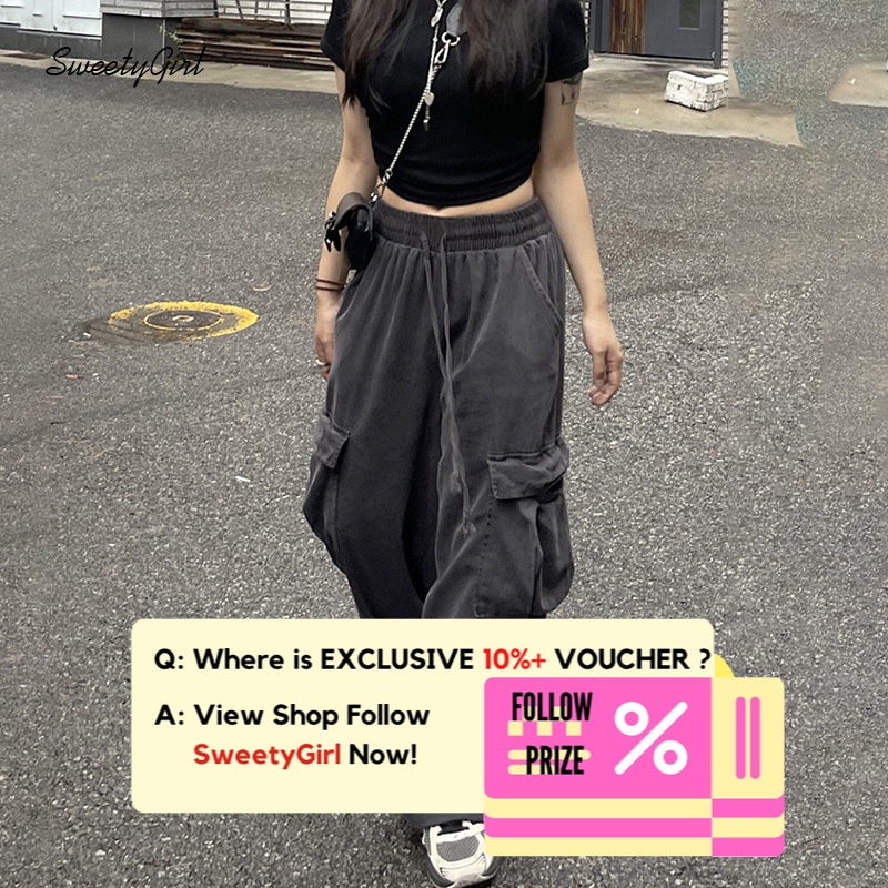 Quần Dài Eo Cao Dáng Rộng Phối Túi Màu Xám Trơn Trẻ Trung Hợp Thời Trang 2022 Cho Bạn Gái