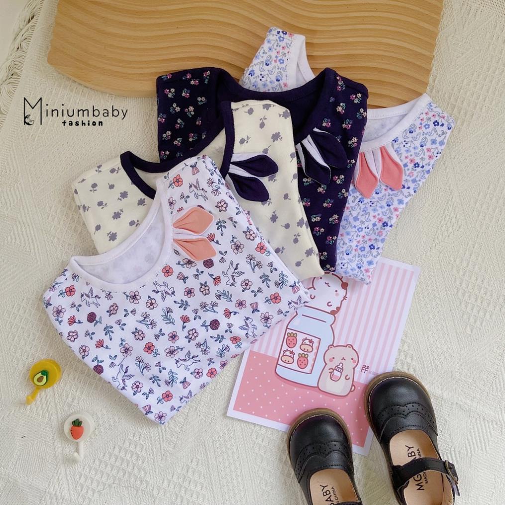 Bộ đồ dài tay quần dài thu đông hoa nhí tai thỏ cho bé gái chất 100% cotton, quần áo trẻ em MiniumBaby-SB1062