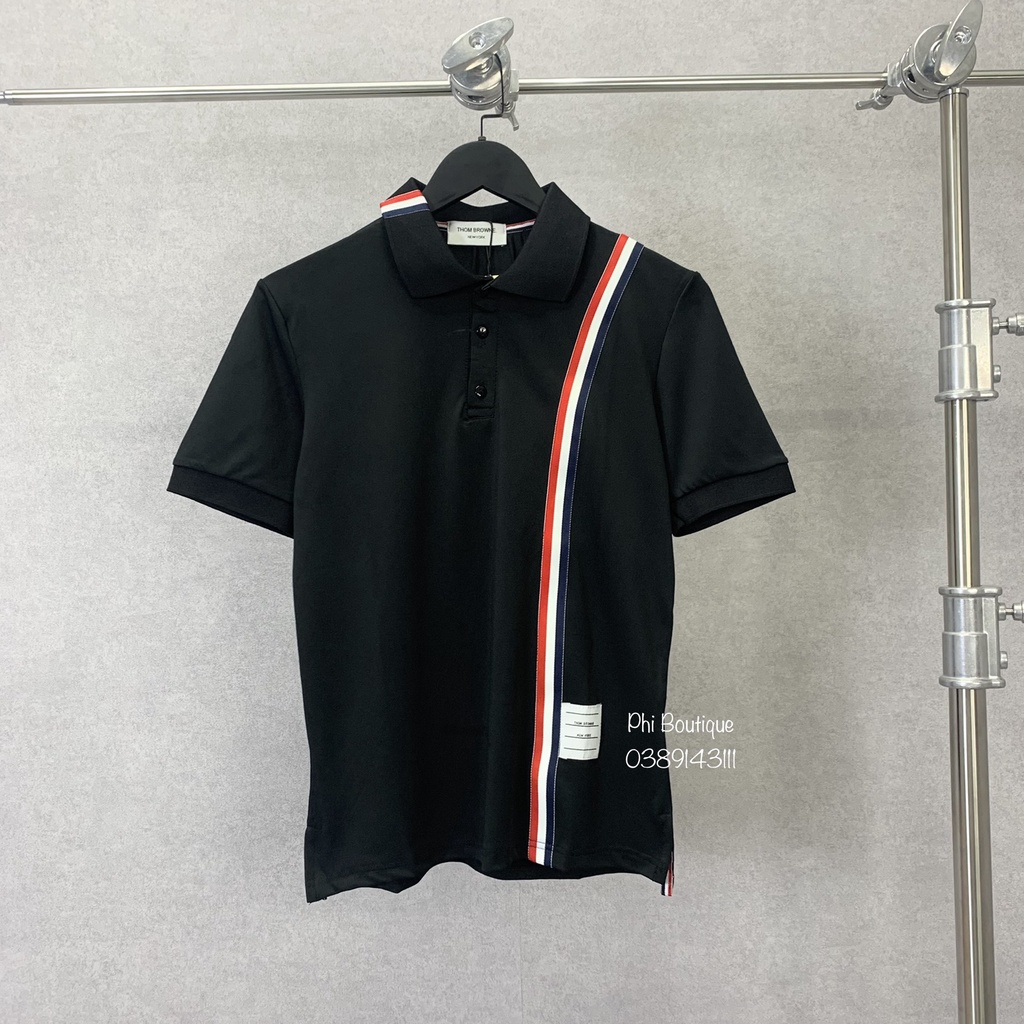 Áo Polo Thom Thêu Logo Vạch Màu Dọc Áo Chất Cotton Cao Cấp