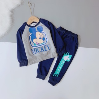 SET BỘ MICKEY PHỐI QUẦN XANH THAN